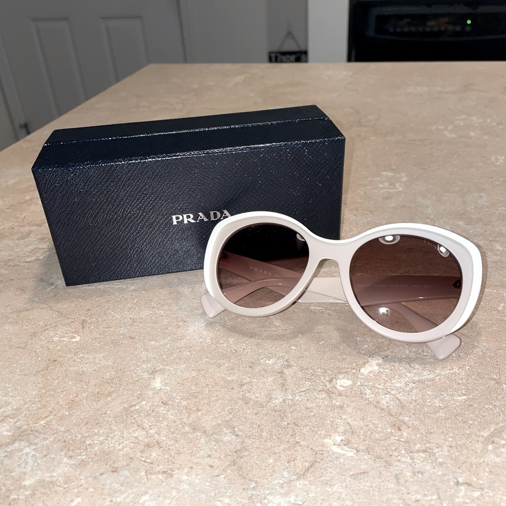 Beige/White Prada Sunglasses BRAND NEW!!